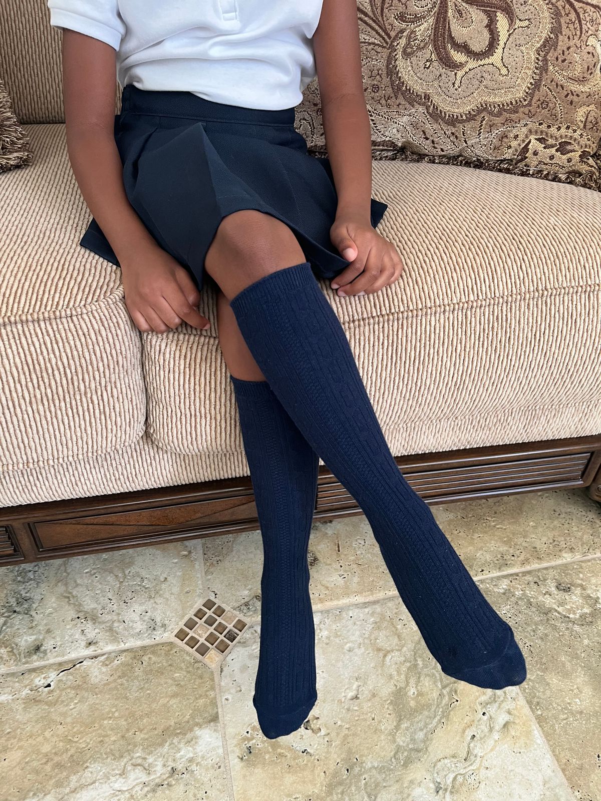 Knee Socks Navy Blue Thigh High Stockings Navy Blue Thigh High