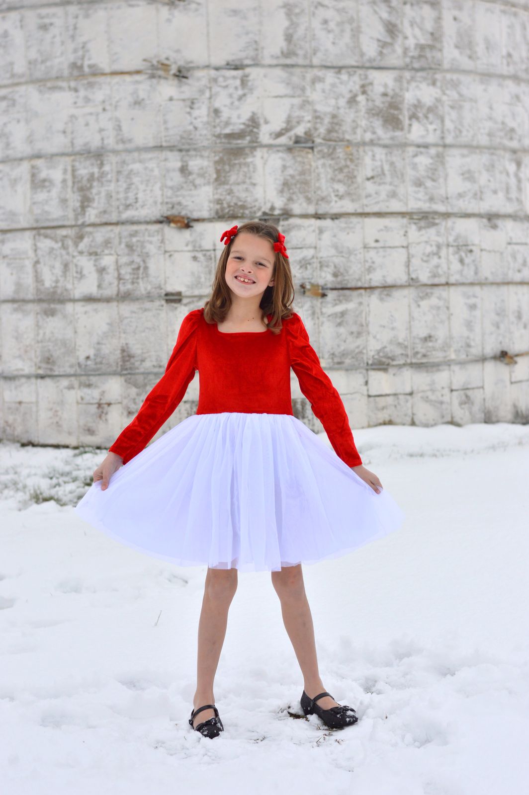 Girls' Velvet Tutu Christmas Dress - Santa Baby, Red & White  Little  Stocking Company