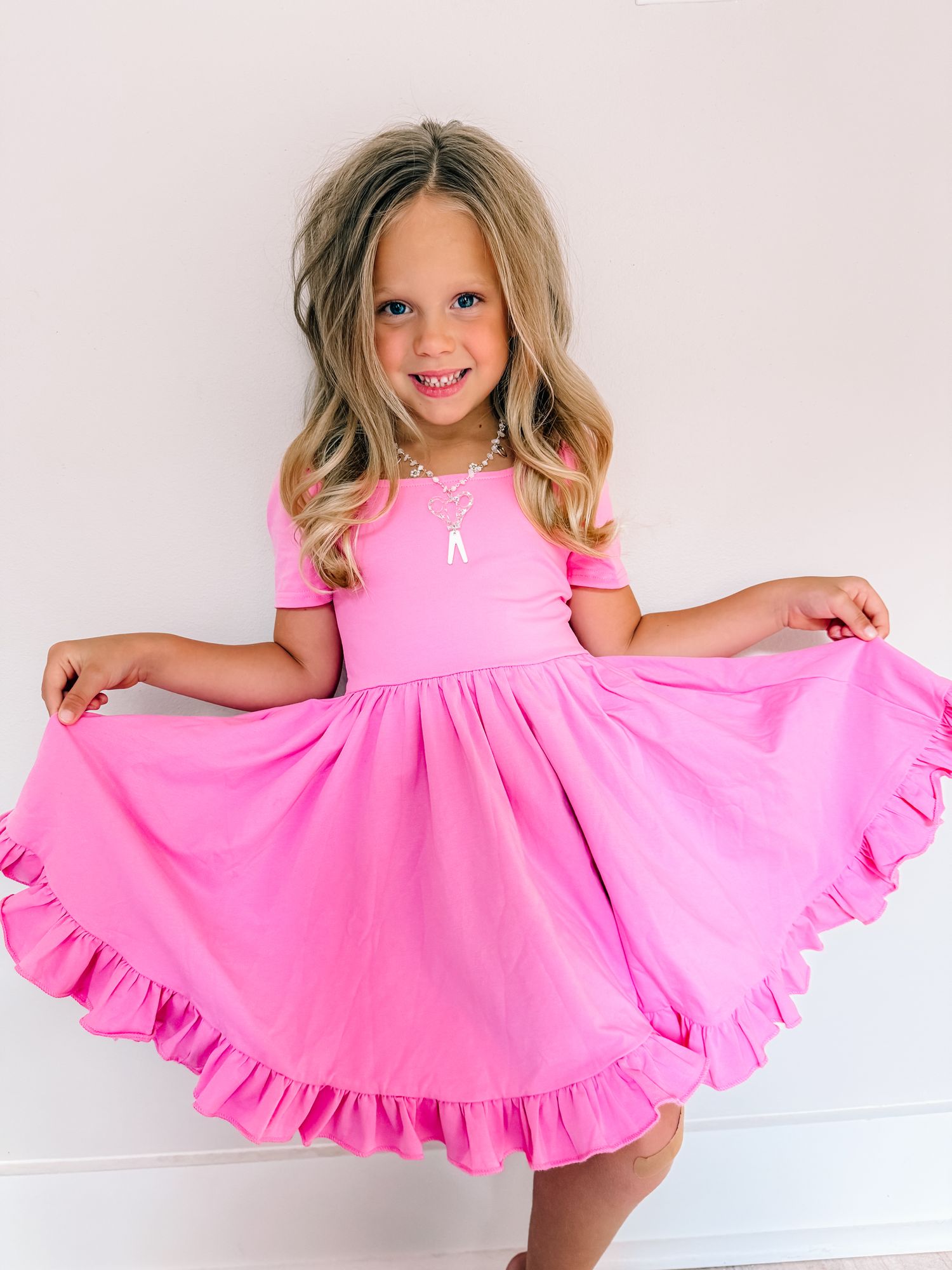sleeveless women's pink dress Baby Pink Sleeveless Starlight Midi Dress