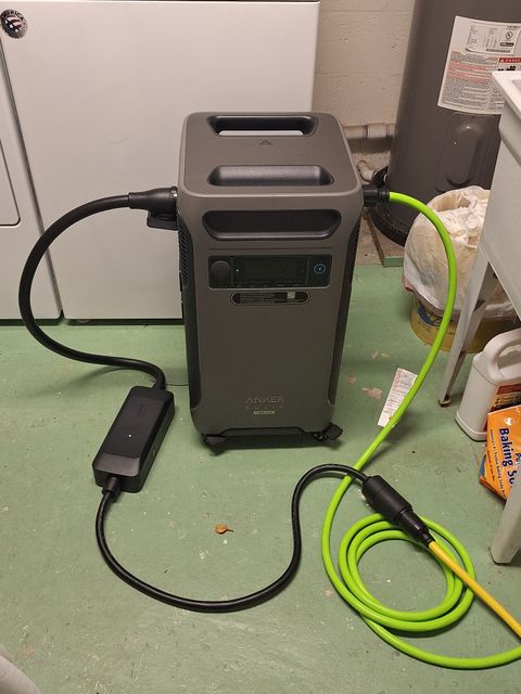 Timothy R.'s Anker SOLIX F3800 Plus connected to a generator charge cable