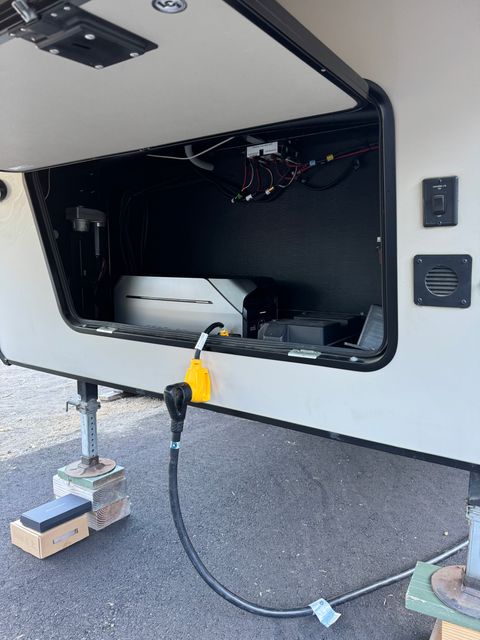 Rick P.'s EcoFlow DELTA PRO 3 in the power bay of his fifth-wheel trailer