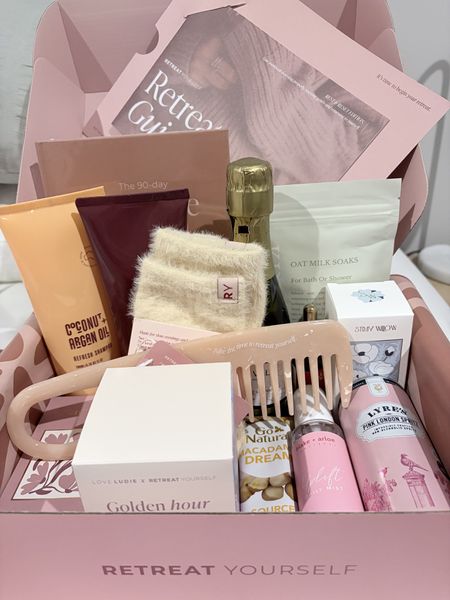 Customer photo: a Retreat Box full of products on a table