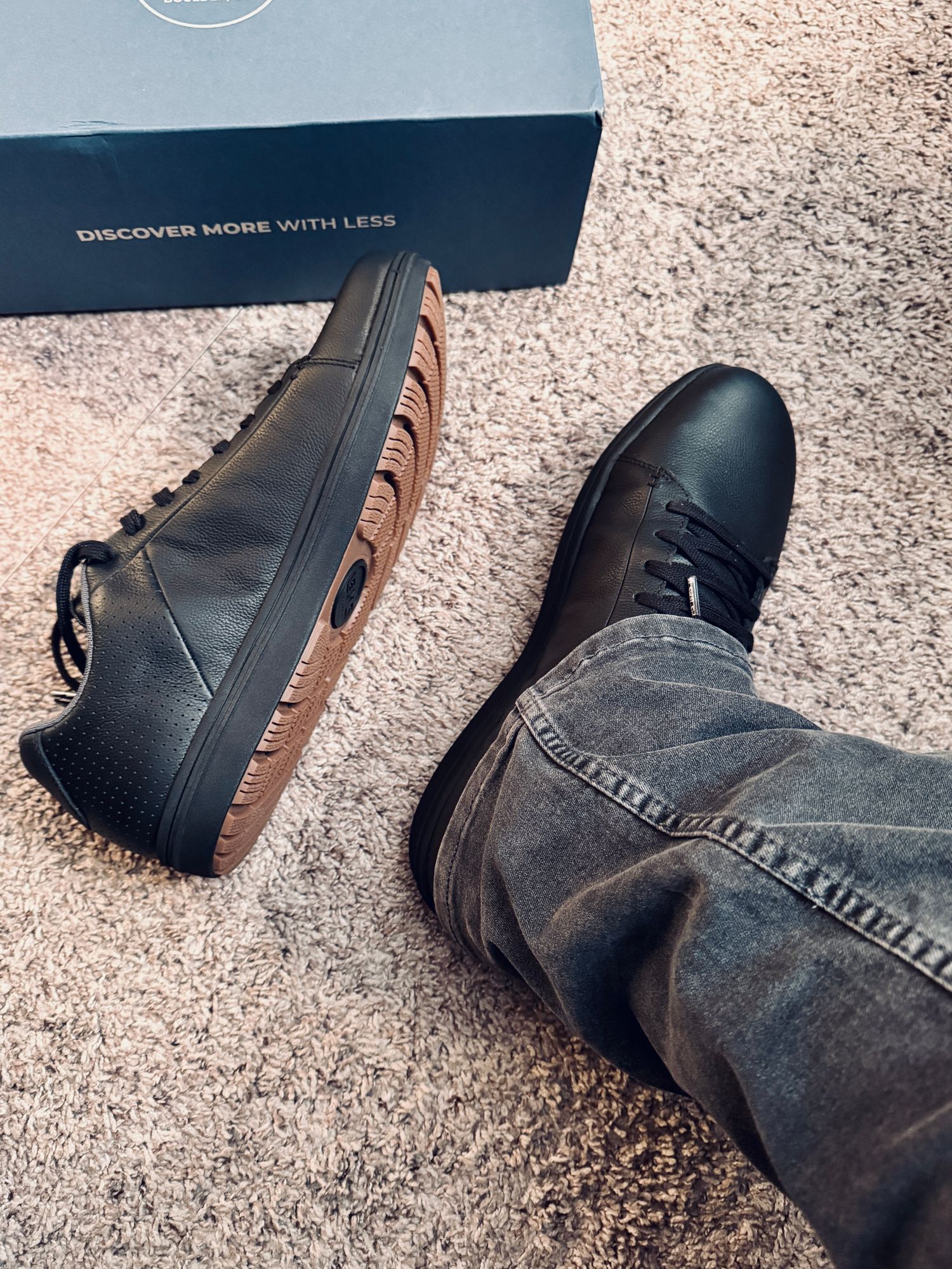 NEW! Lems Kourt Grip Leather Shoes Mens 10.5 Midnight Black Comfort Outdoor Lems Kourt Grip Minimal Sneaker - Midnight | Comfortable  main image 3