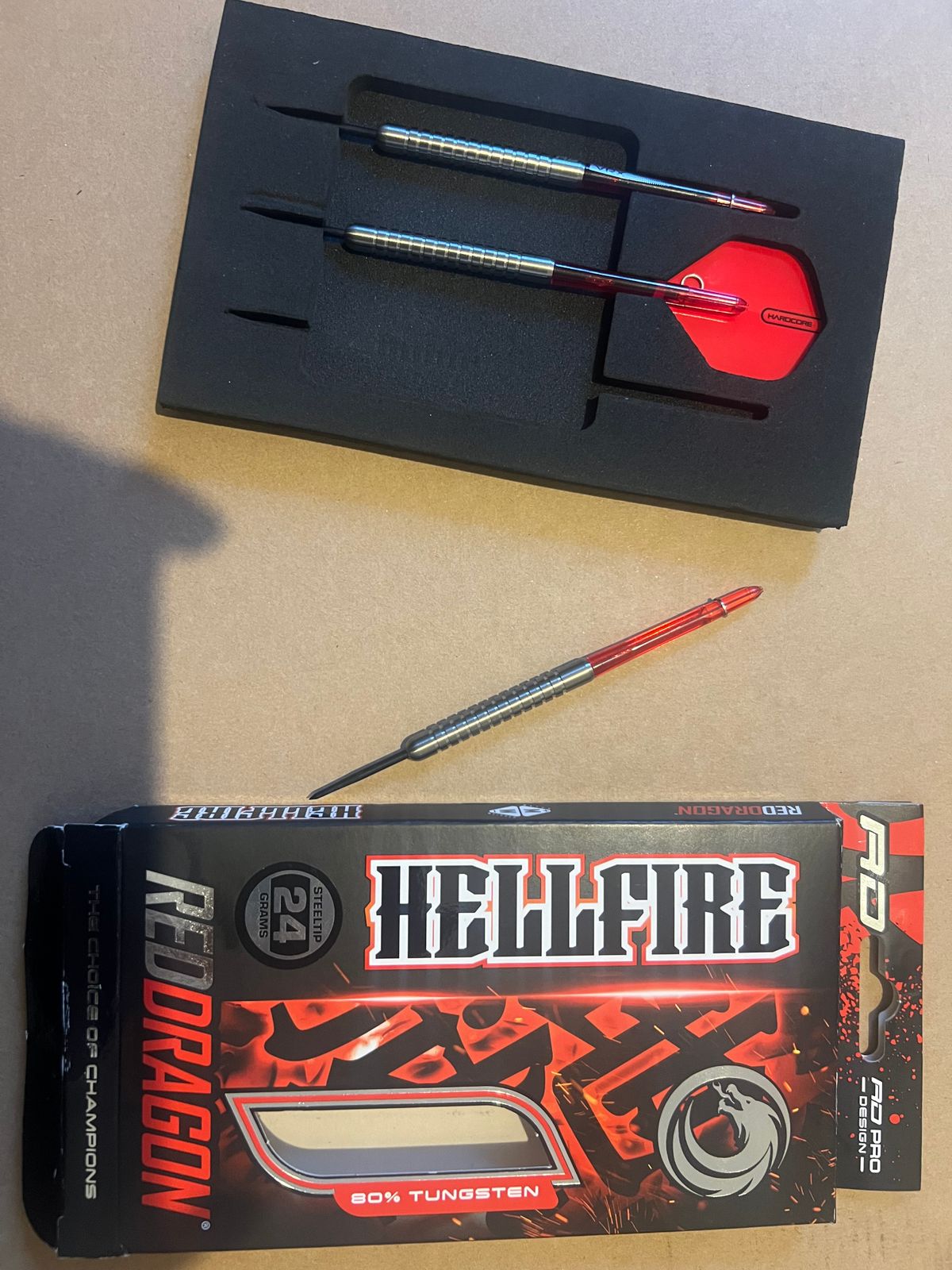 RED DRAGON Hell Fire A: 22g Tungsten Darts Set with Flights and Stems - EveryMarket