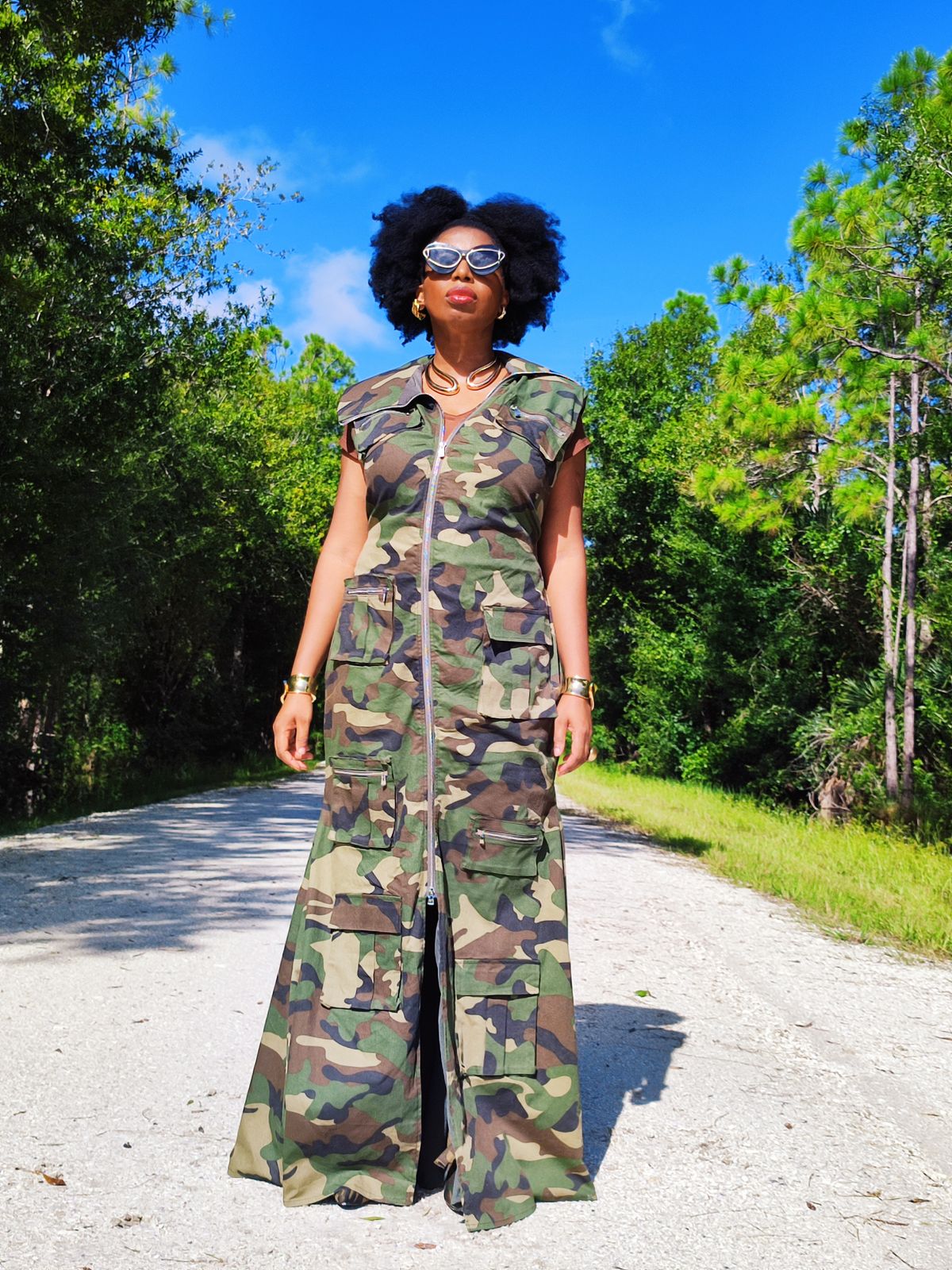 camo maxi dress with pockets New PLUS SIZE Womens SOFT USA CAMO CAMOUFLAGE MAXI DRESS POCKETS XL 1X 2X
