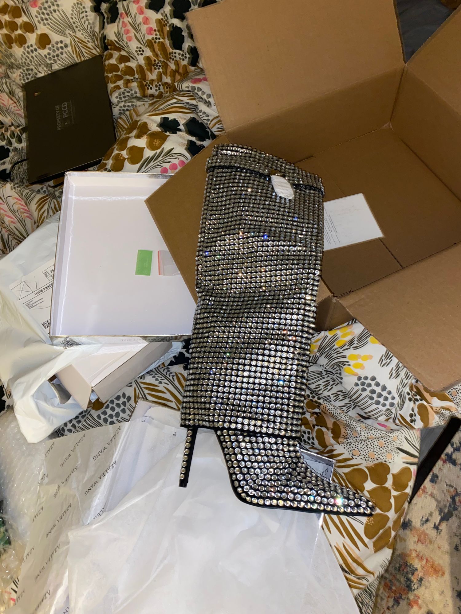 AZALEA WANG HEMLOCK SILVER RHINESTONE STILETTO BOOT โ AKIRA