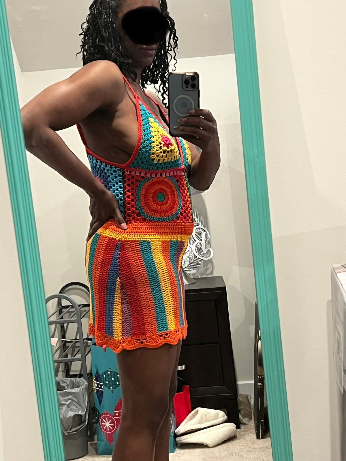 rainbow ombre crochet dress Rainbow Crochet Beach Coverup dress