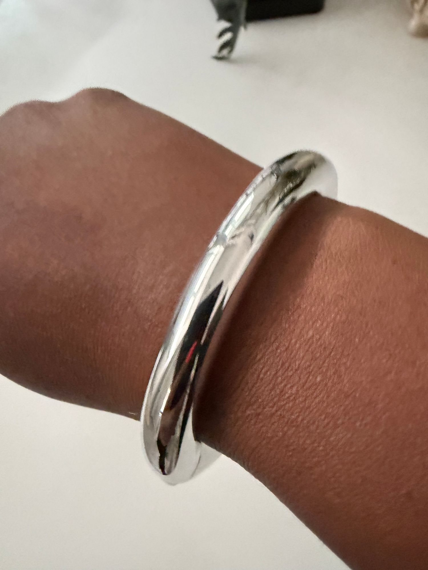 Gia Mega | Thick Silver Bangle Bracelet | JENNY BIRD
