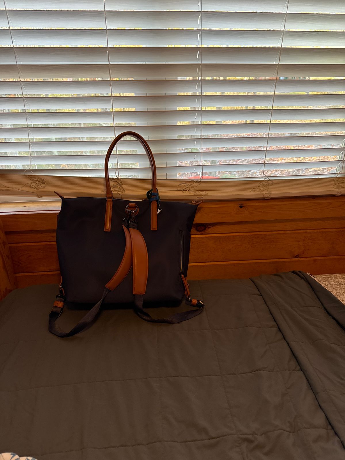 Red Caraa nylon and leather waterproof convertible studio tote retail $225 Studio Tote | Women main image 2