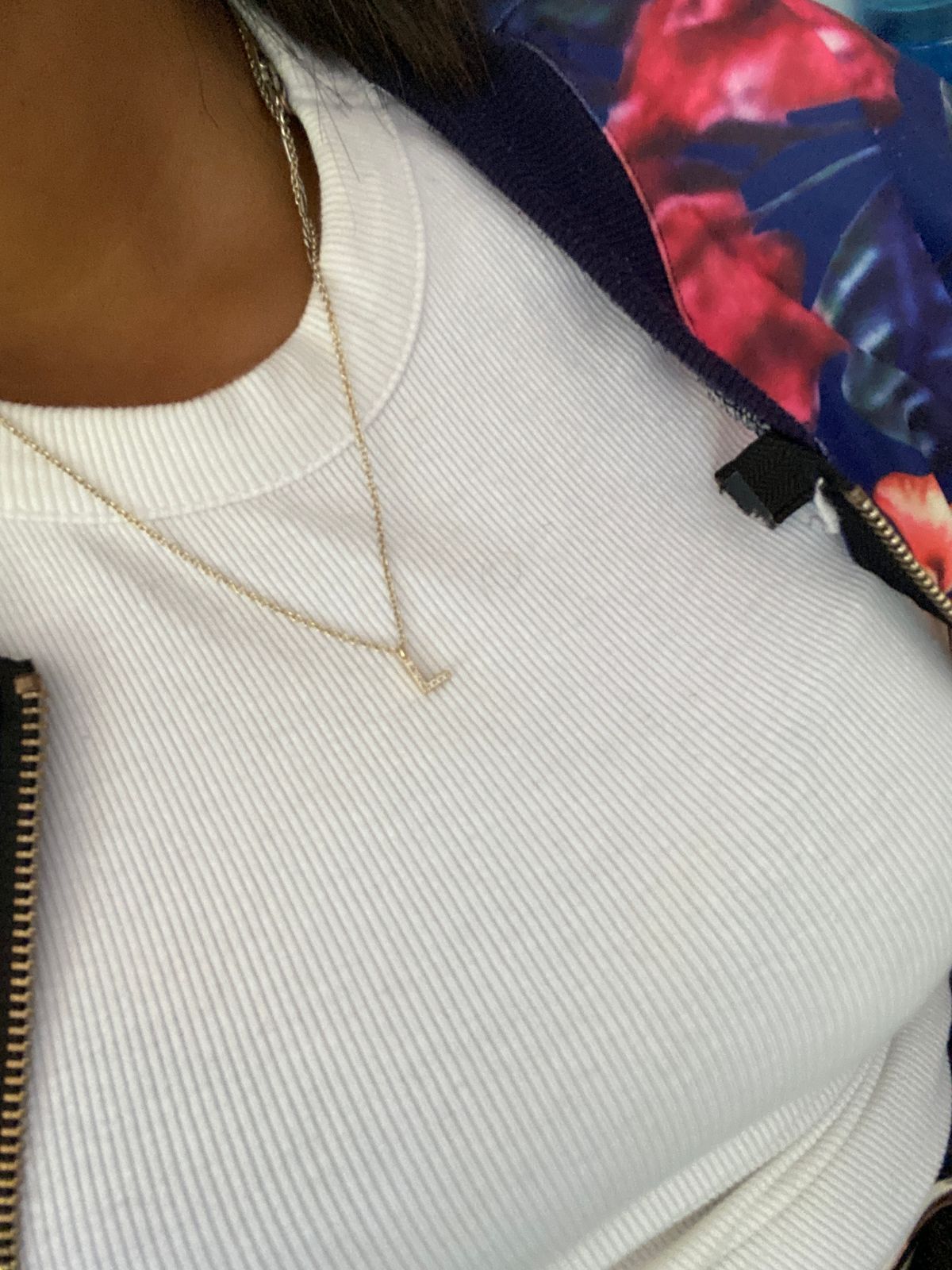 Philip Jones Collana Iniziale Lettera L | Placcata Oro Rosa Con Cristallo Zircondia | Regalo
