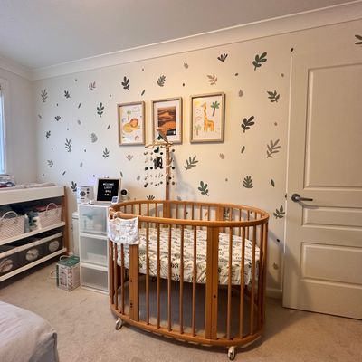 Leafy greens wall decal in nursery