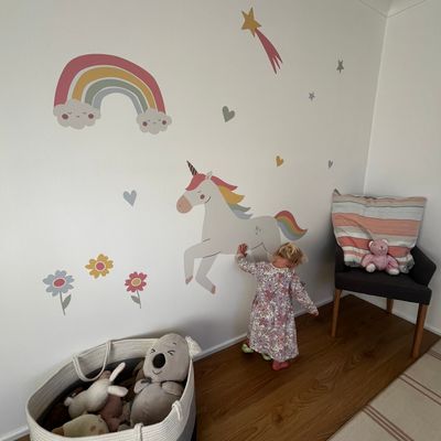 Rainbow unicorn wall decal nursery
