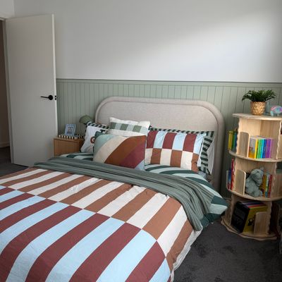 Classic groove panelled wall in bedroom