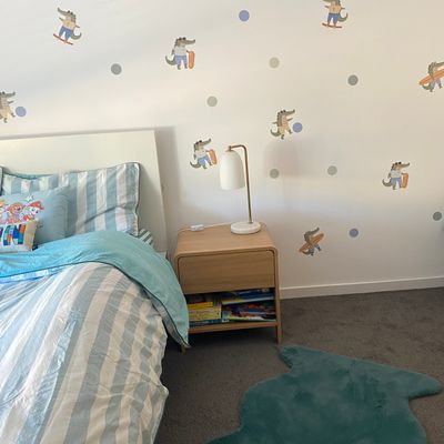 Skater gator wall decals in boys bedroom