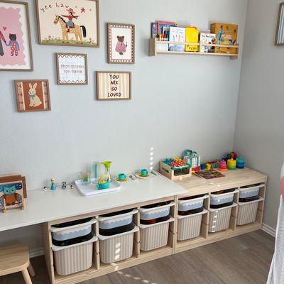 Trofast tub stickers in playroom