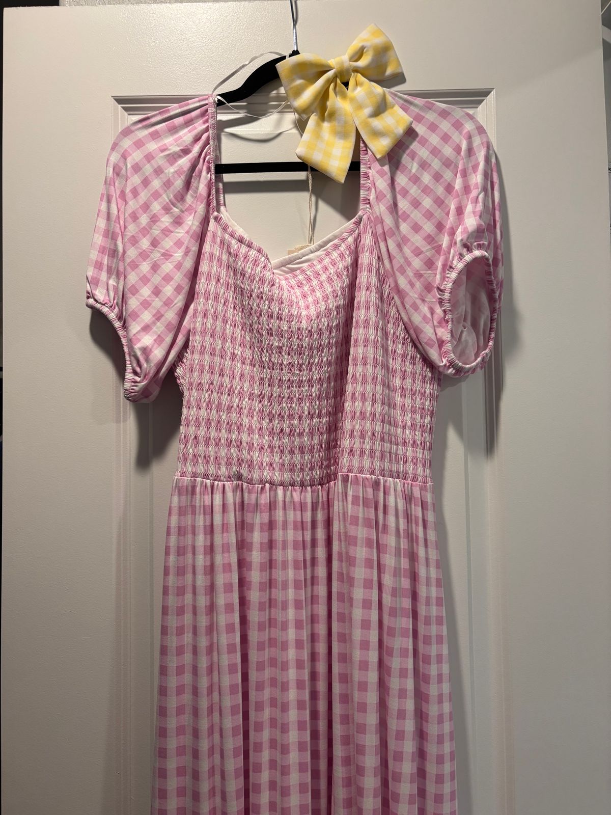 open lace back dress Vintage 70s gingham prairie maxi dress – Wink Vintage main image 1