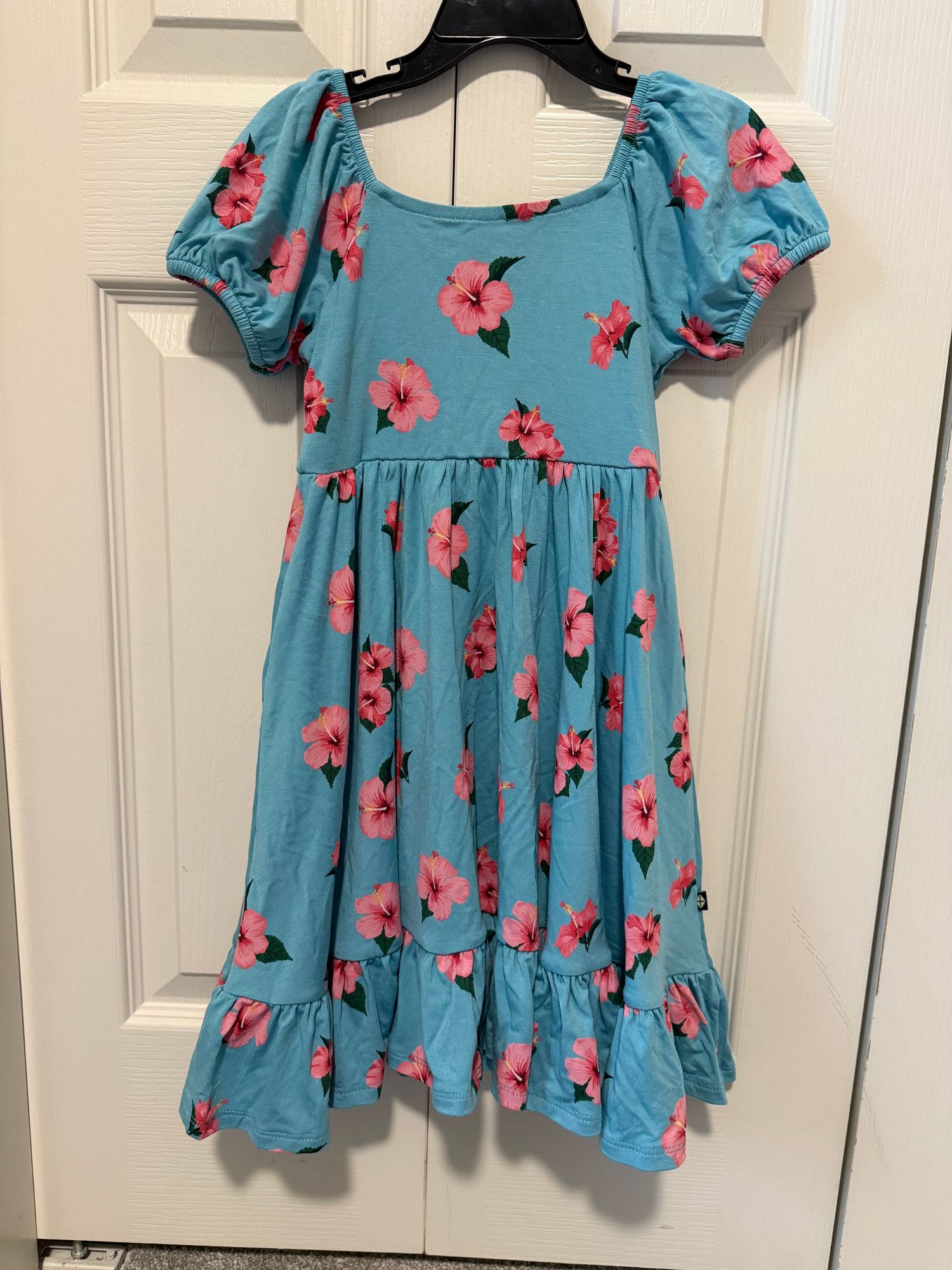 fitted lace wedding dress Elliot Floral Print Midi Dress Blue/Red | Wedding Guest Dress main image 0