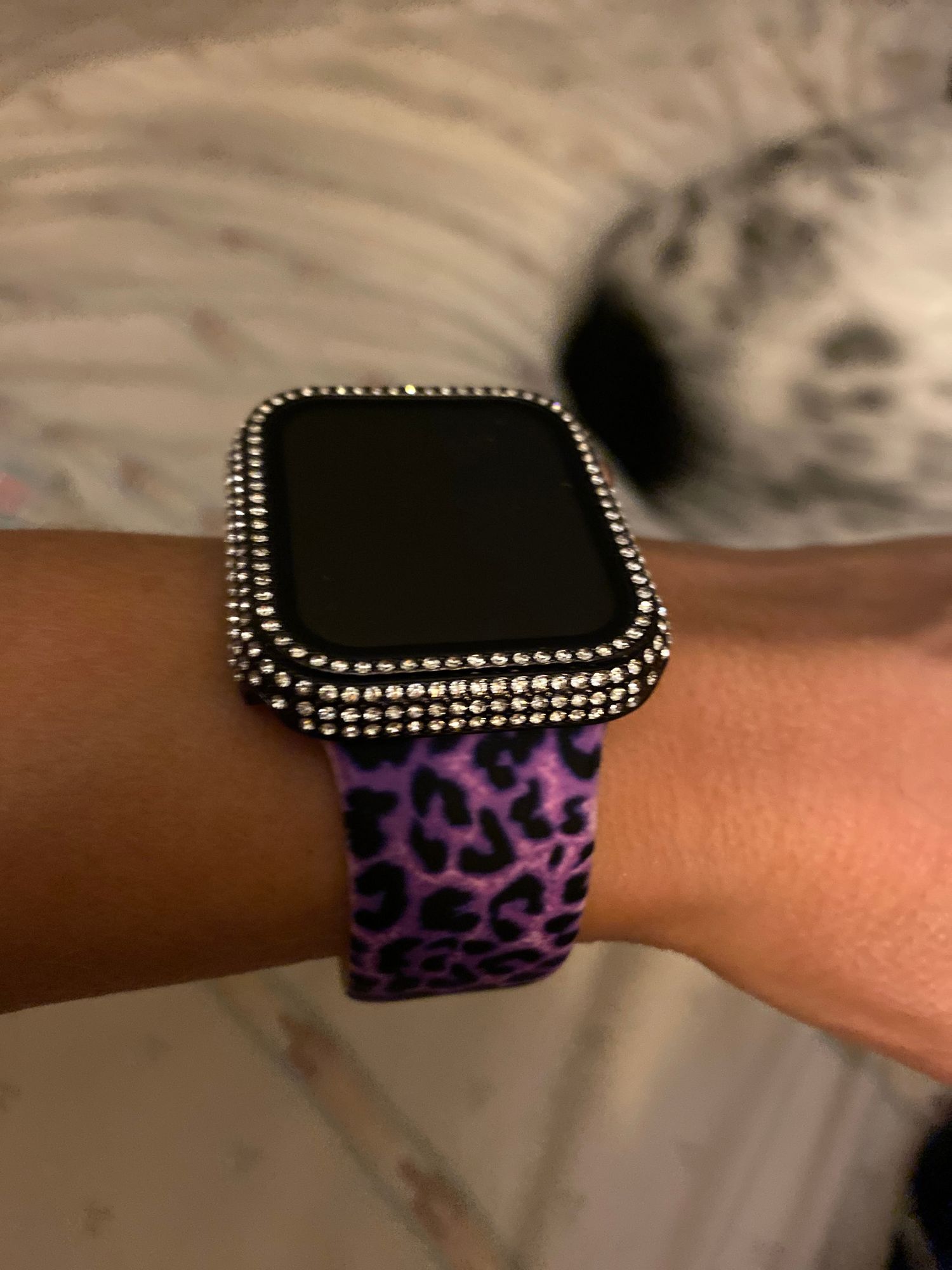 Lavender Leopard Briley‎ Apple Watch Band Size 2 (44/45mm) Wrap Apple Watch Band / 42mm 44mm 45mm / Animal Print  main image 4