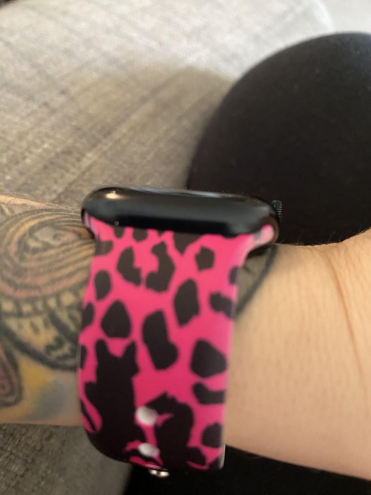 CHANEL Pink and Leopard Apple Watch Band Adapters Animal Print Samsung Galaxy Watch Bands | Leopard – Fancy Bands main image 3