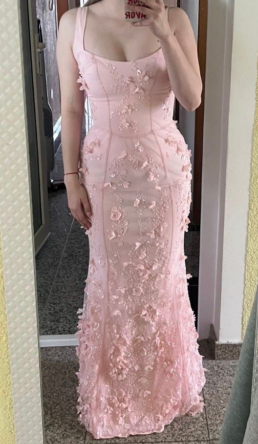 Vasanta Embellished Fishtail Corset Gown in Pink | Oh Polly