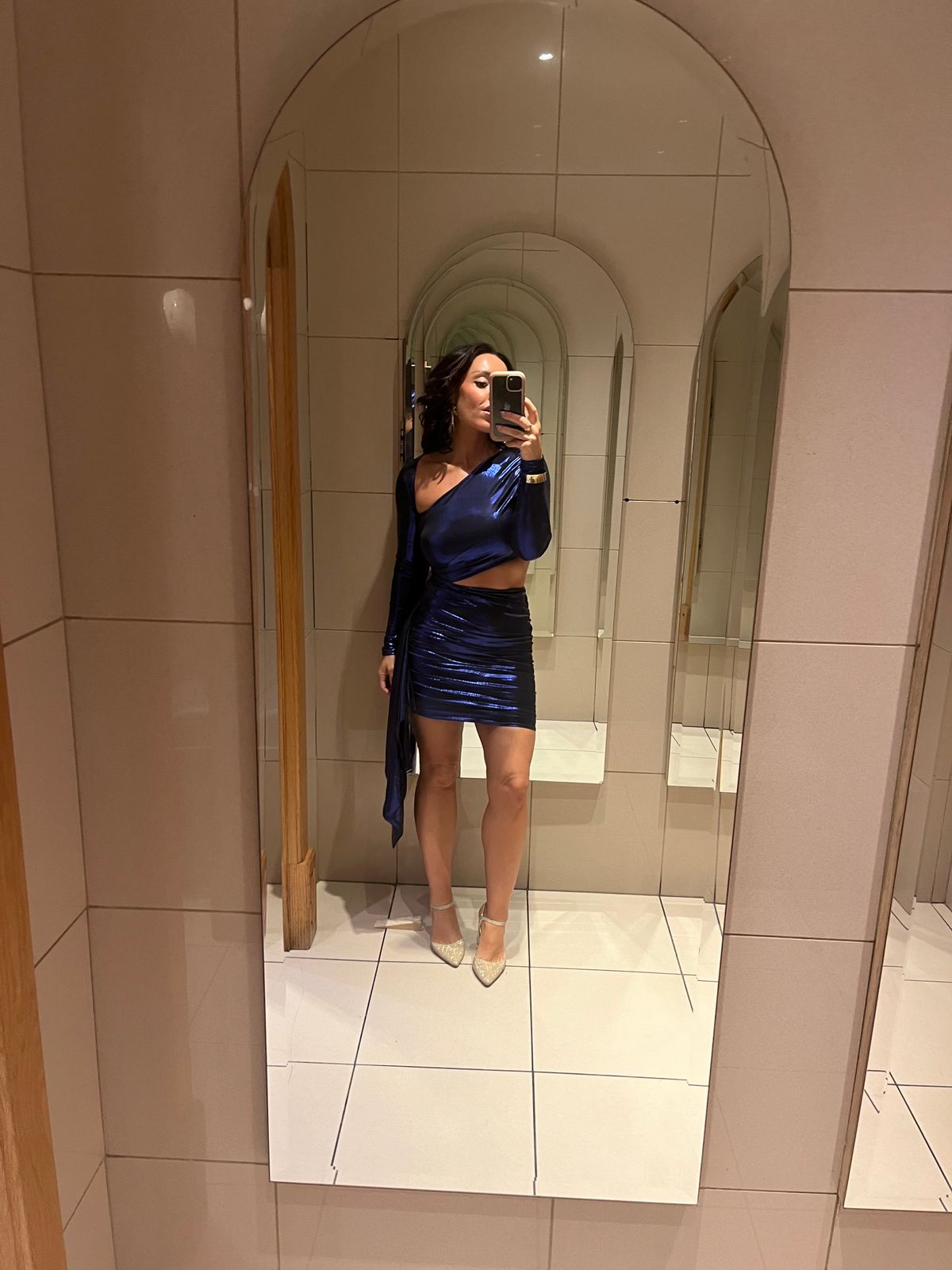 Nasira Cut Out Long Sleeve Metallic Jersey Mini Dress in Electric Blue | Oh Polly Nasira Cut Out Long Sleeve Metallic Jersey Mini Dress in Electric Blue | Oh Polly