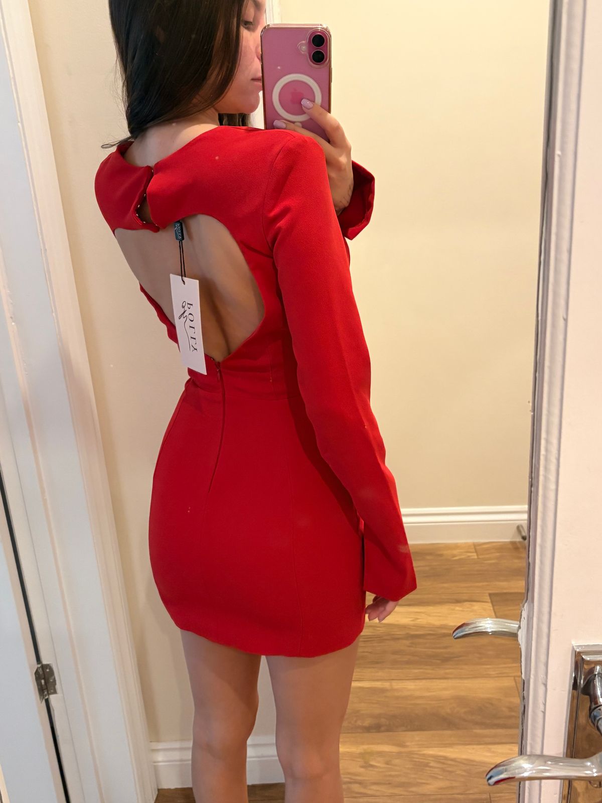 Cut-Out Heart-Detail Bodycon Mini Dress in White | Oh Polly