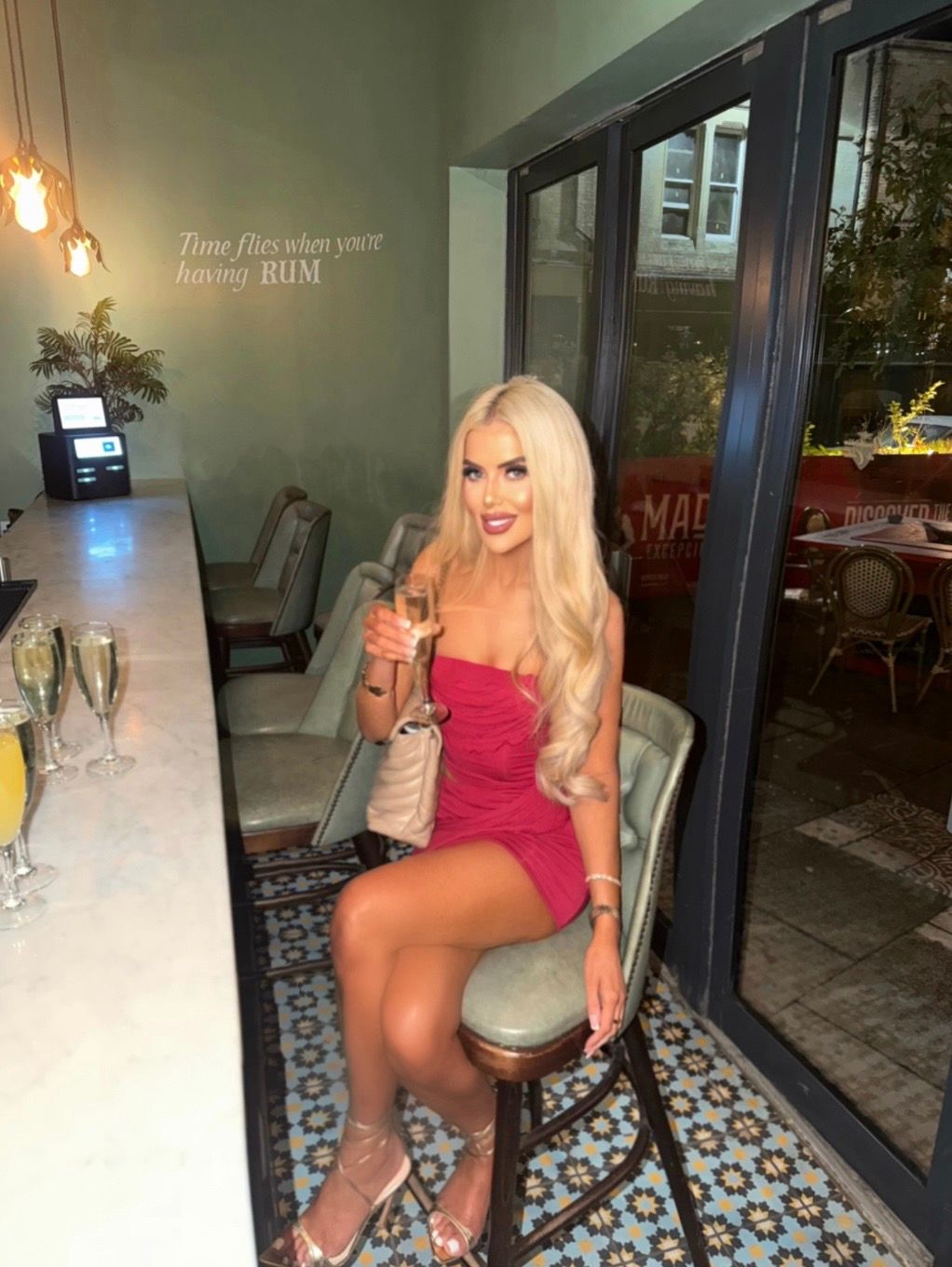 Veda Bandeau Bodycon Mini Dress in Cherry Red | Oh Polly