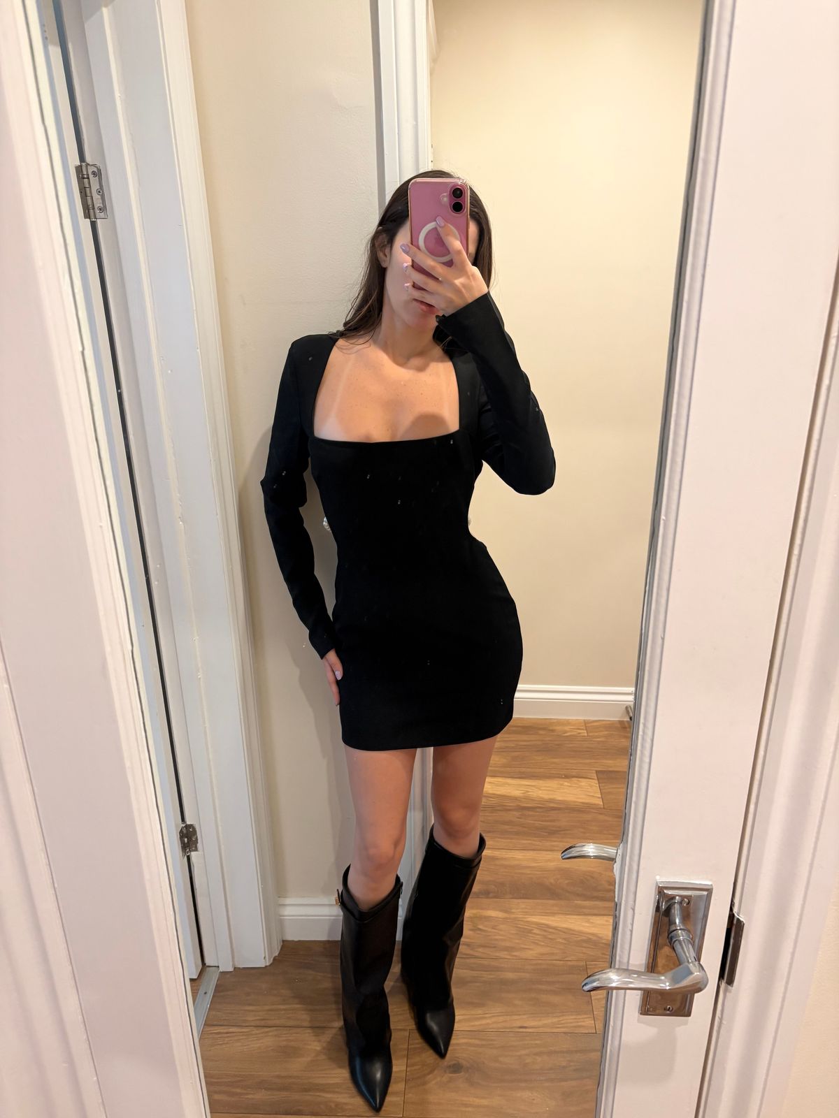 Akari Pearl-Detail Cut-Out Mini Dress in Black | Oh Polly Akari Pearl-Detail Cut-Out Mini Dress in Black | Oh Polly