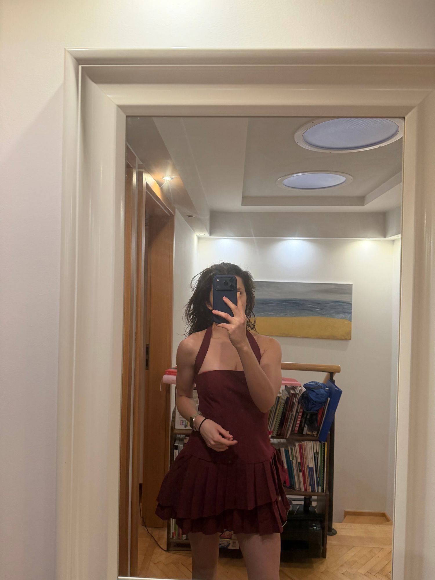 red ruffle asymmetrical dress Kim Red Strapless Ruffle Maxi Dress - 8 main image 1