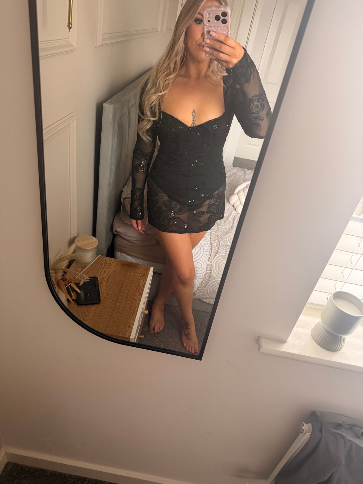little black dress selfies Jezika Tied Shoulder Mini Dress Black main image 0