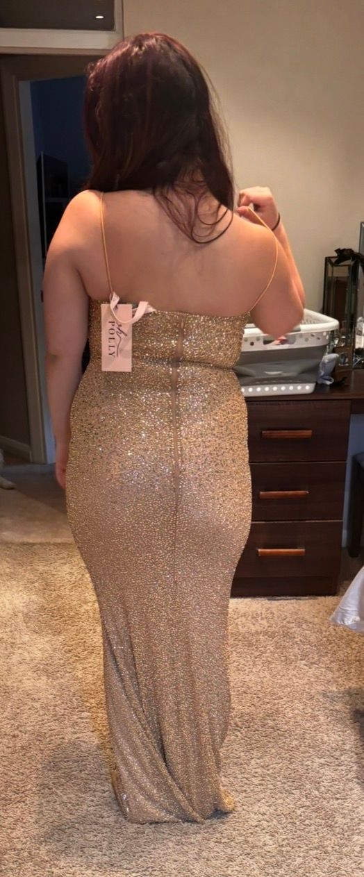 rose gold wedding dress Rose Champagne Sequines Wedding Dresses – TANYA BRIDAL main image 1
