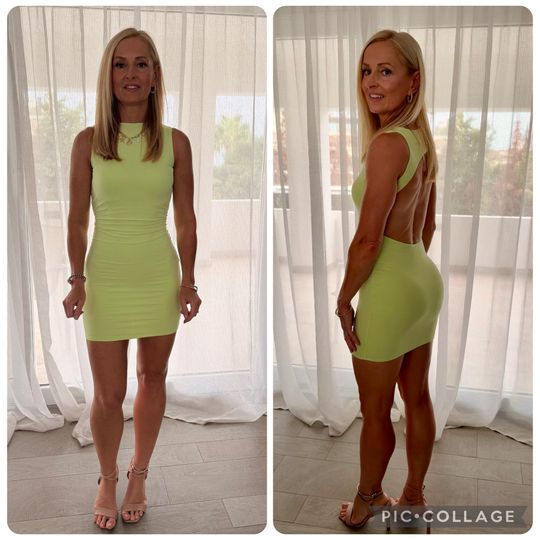 modal high-neck open-back mini dress in matcha green Coa Modal High-Neck Open-Back Mini Dress in Matcha Green