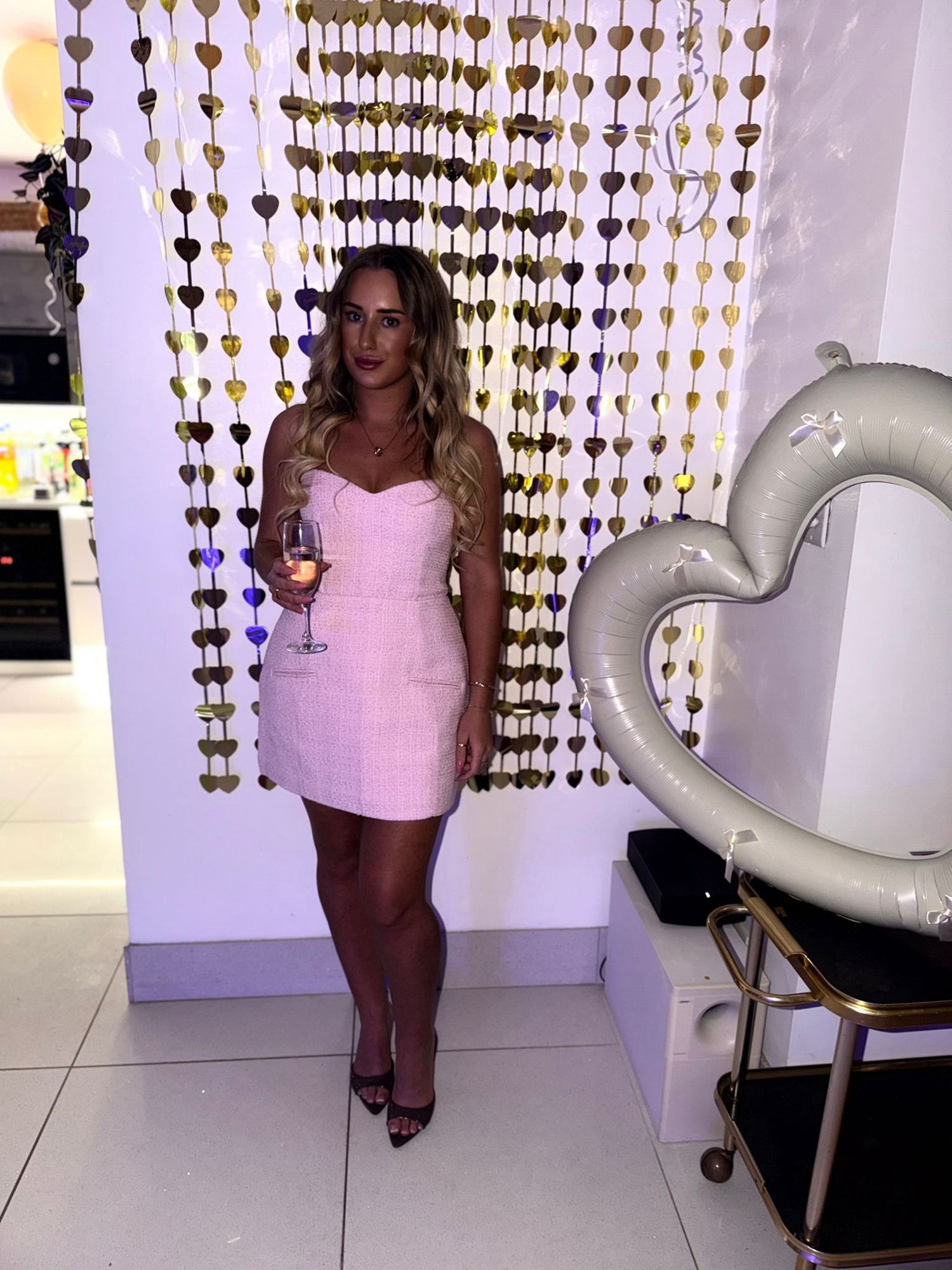 knee length dresses for ladies Metal silver dress main image 1