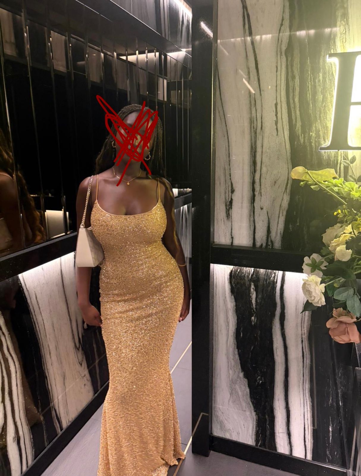 gold fishtail dress uk Zapaka Women Gold Long Prom Dress V-Neck Sheer Mermaid Sequin Evening Dress  with Beading  ZAPAKA UK