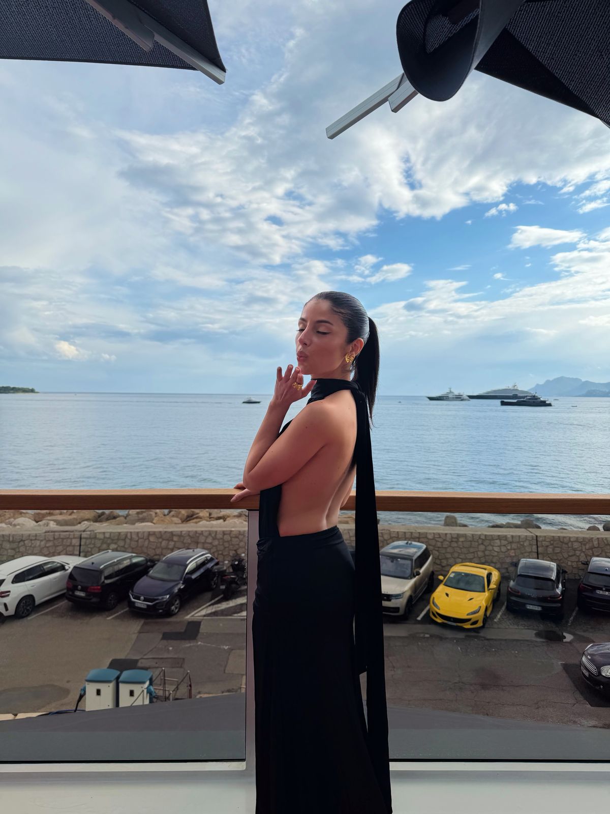 Merryth Draped Tie-Neck Maxi Dress in Black | Oh Polly