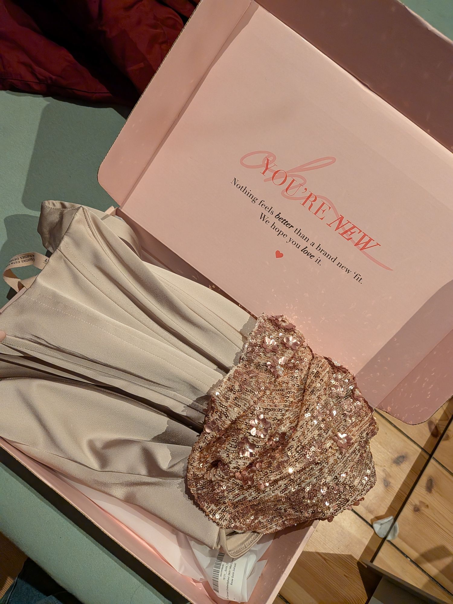 Eira Embellished Draped Corset Mini Dress in Rose Gold | Oh Polly