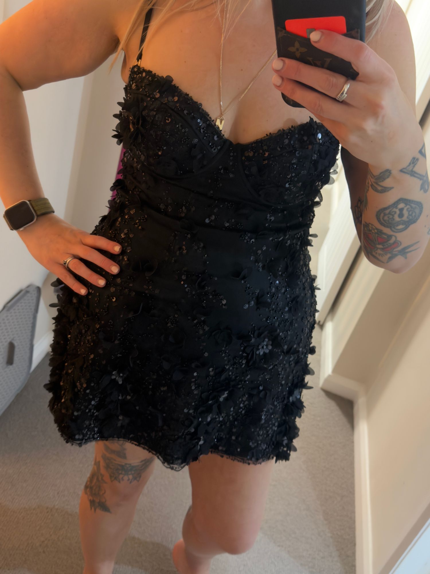 Edita Embellished Bandeau A-line Mini Dress in Black | Oh Polly Edita Embellished Bandeau A-line Mini Dress in Black | Oh Polly