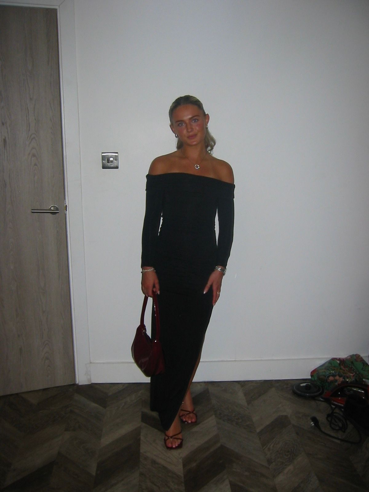 Honora Modal Off-Shoulder Open-Back Maxi Dress in Black | Oh Polly