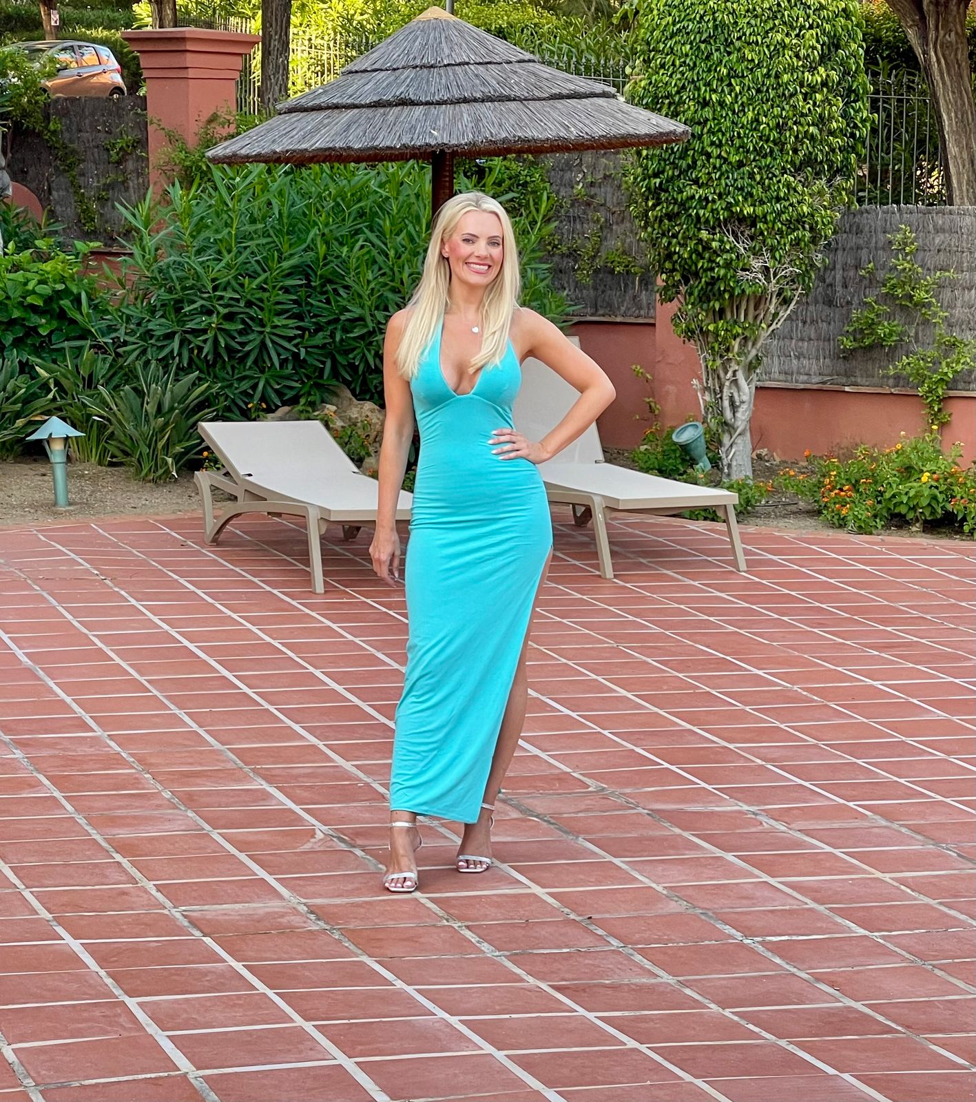 green emerald velvet dress Amani Ruched Halter Neck Midi Dress Green Print – Girl In Mind main image 1