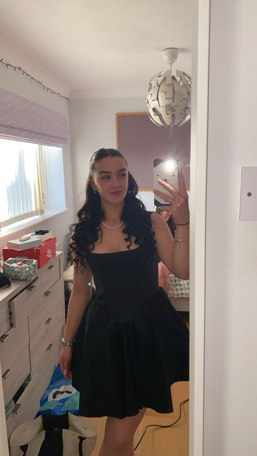 woven taffeta corset mini dress in jet black Cecilia Taffeta Bow Mini Party Dress main image 1