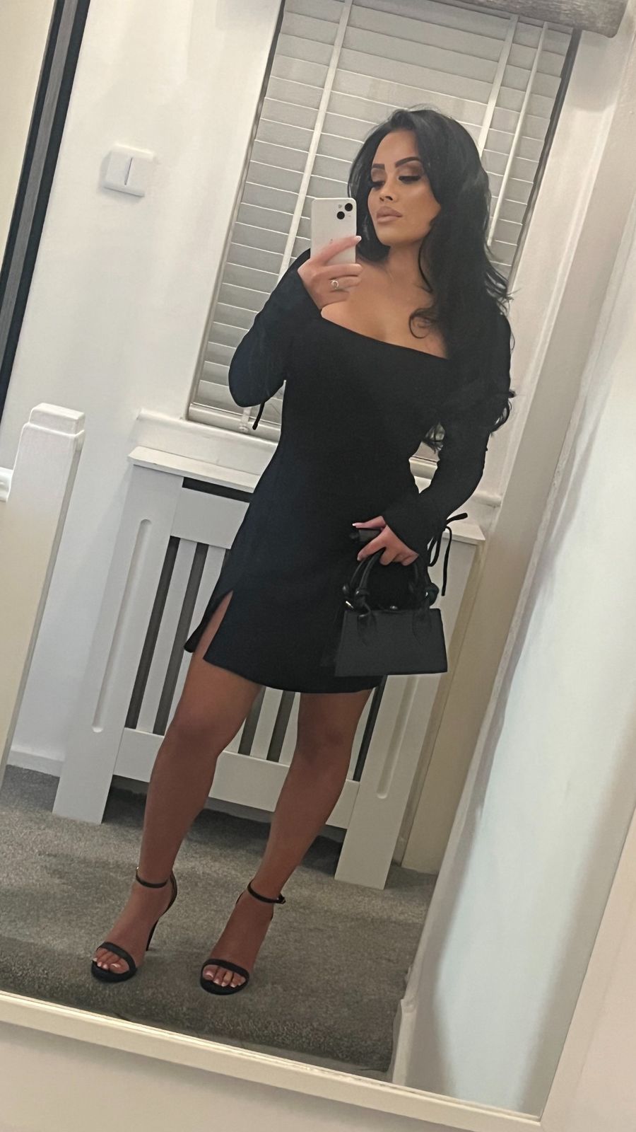 short sleeve tiered mini dress Black Swiss Dot Short Sleeve Tiered Mini Dress Black / M