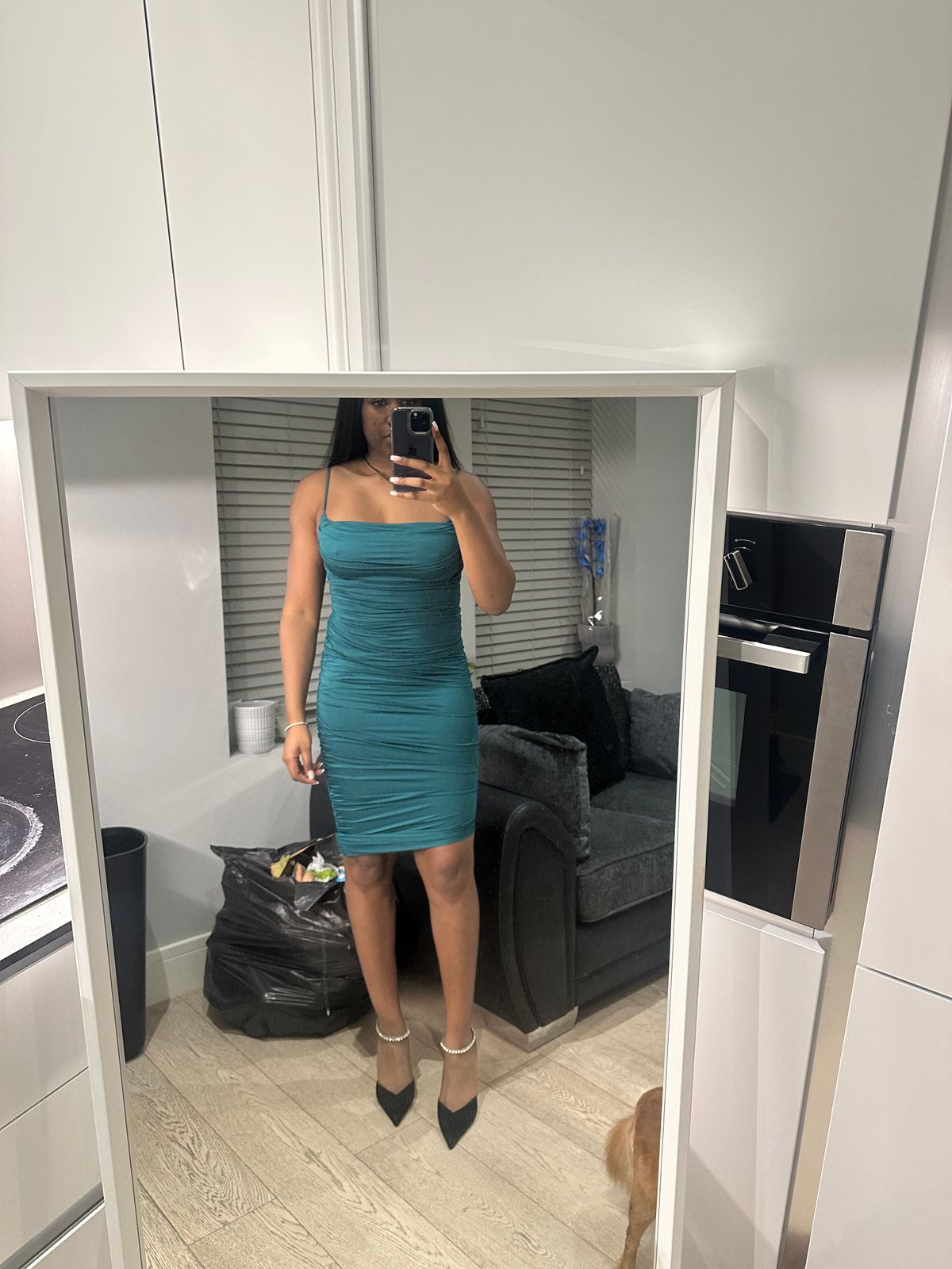 You're My Type Cowl Neck Ruched Bodycon Midi Dress in Green | Oh Polly You're My Type Cowl Neck Ruched Bodycon Midi Dress in Green | Oh Polly
