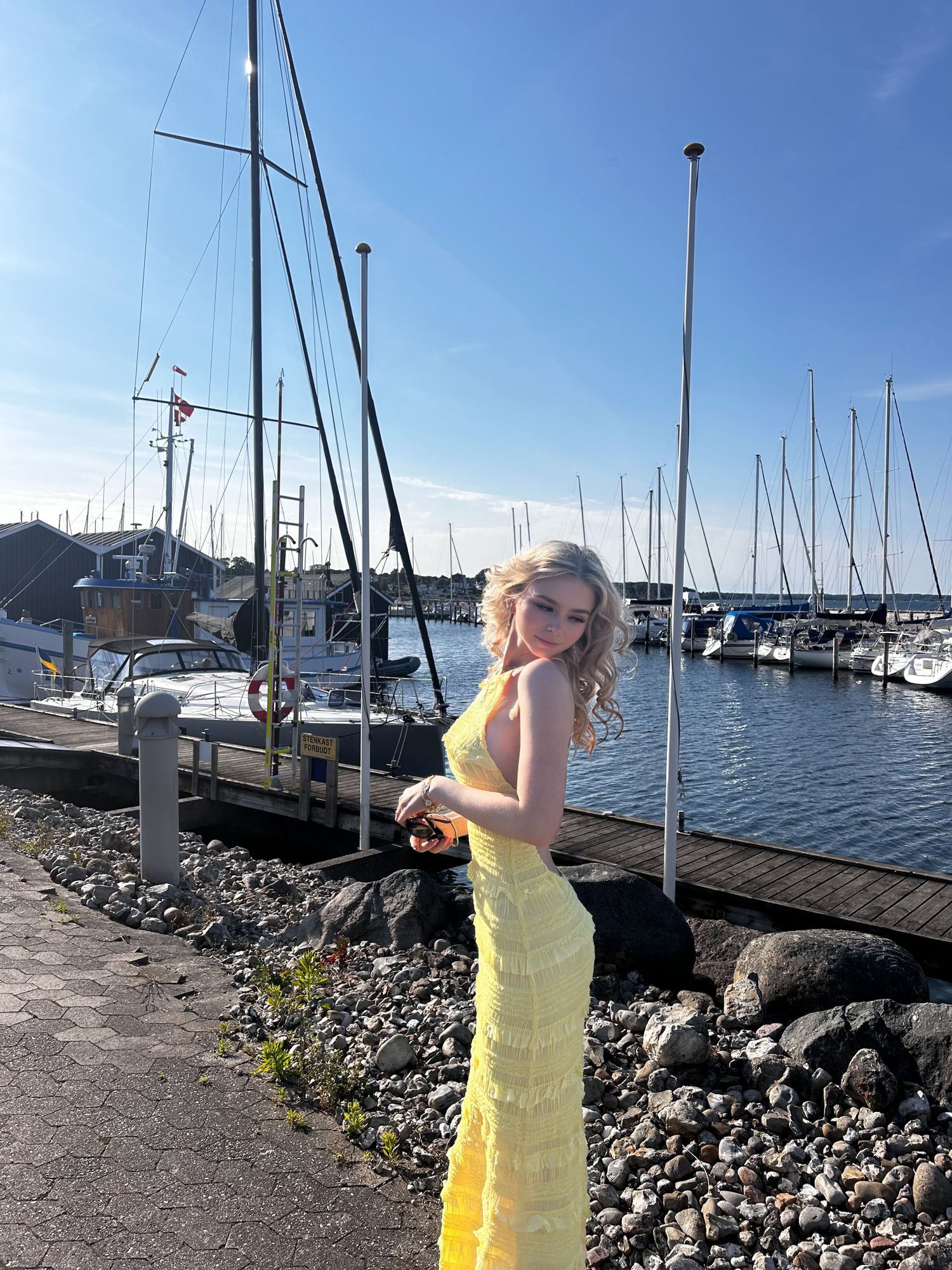 Tove Ruffled Backless Halterneck Maxi Dress in Ivory | Oh Polly