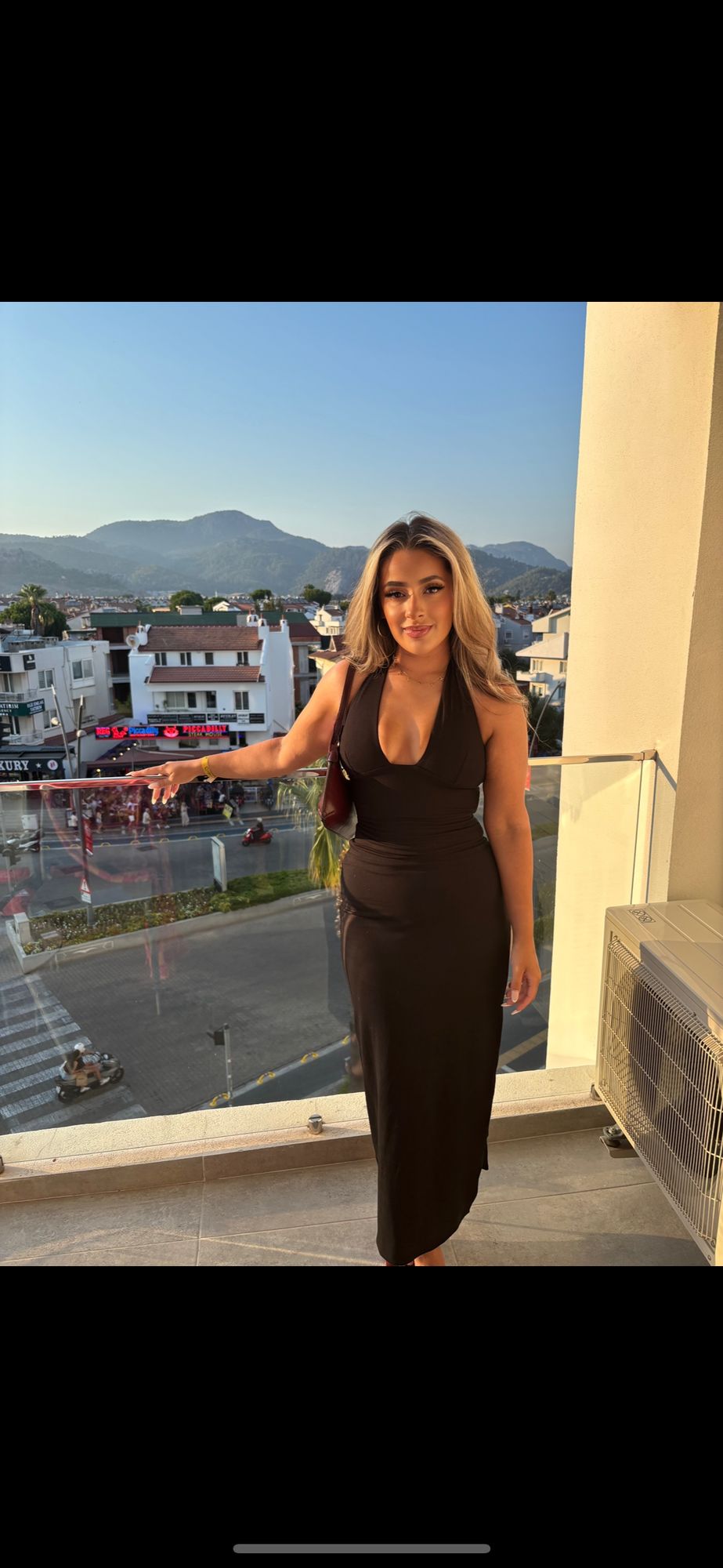 Mei High Split Halter Neck Maxi Dress in Black | Oh Polly