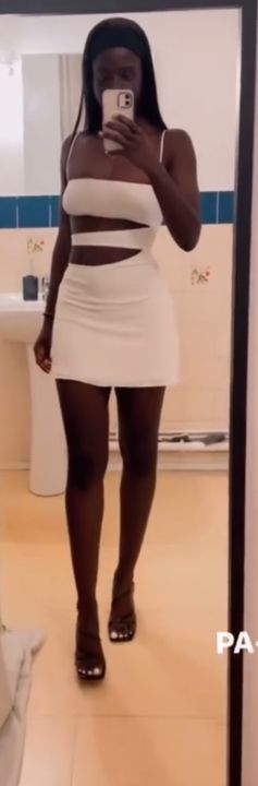 textured jersey cut-out a-line mini dress in ivory Azzurra summer backless dress Jovani 43623 Fringe Skirt Color:RAPTURE ROSE length dress is polished
