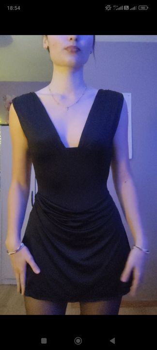 draped open-back a-line mini dress in black reviews Cowl Back Drape Panel Mini Dress In Black | EGO US