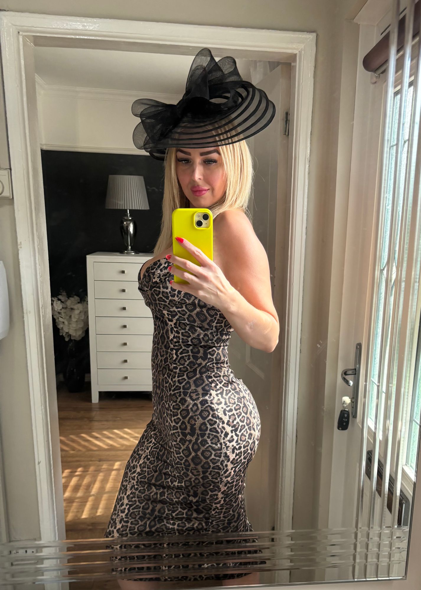 Ismay Layered Halterneck Bodycon Midi Dress in Leopard Print | Oh Polly
