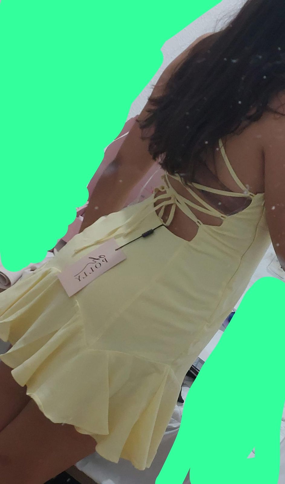 Daria Drop-Waist Lace-Up Mini Dress in Yellow | Oh Polly