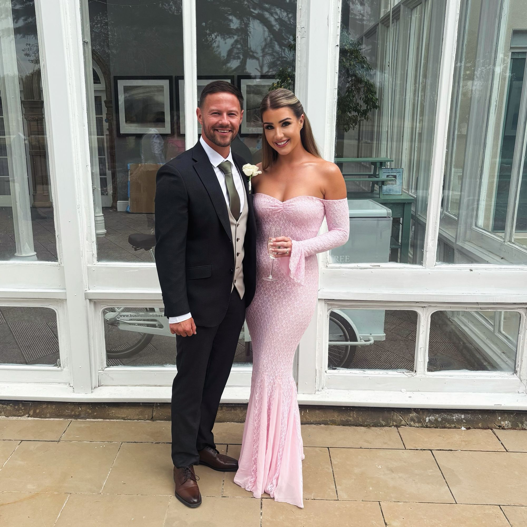 Verena Off-Shoulder Ruffle Lace Maxi Dress in Soft Pink Oh Polly