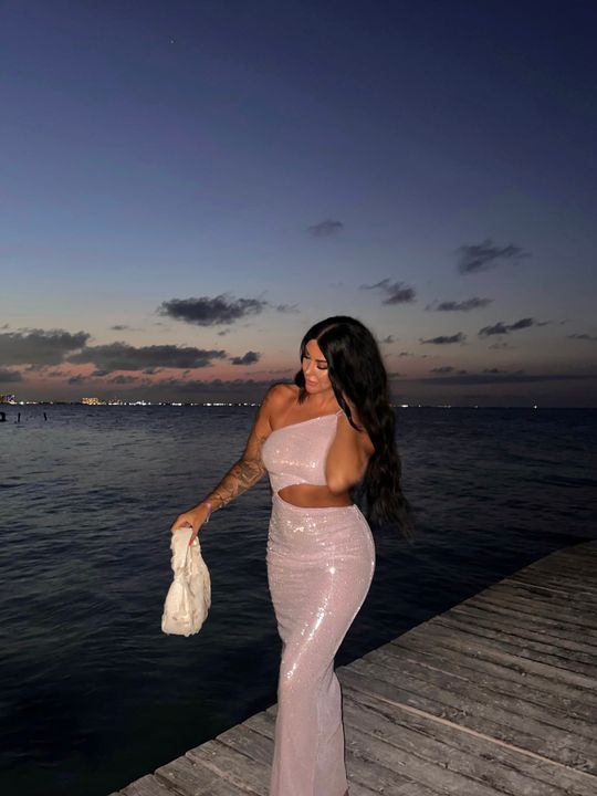 sheer sequin one shoulder cut out maxi dress in lilac One Shoulder Floral Sequin Maxi Dress Lavender